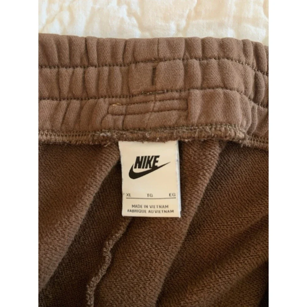 Nike Air High-Rise Fleece Shorts Women's XL Cacao Wow/Ale Brown Logo Pockets